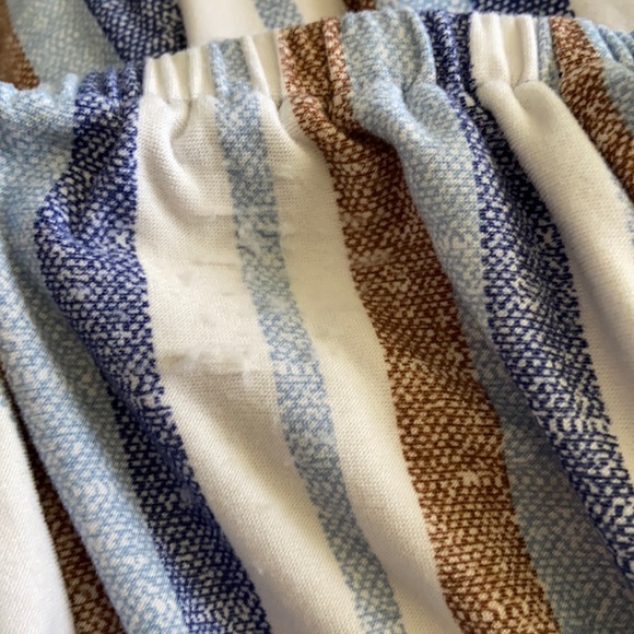 Striped brown and blue wide leg jumpsuit, M - Picture 7 of 8